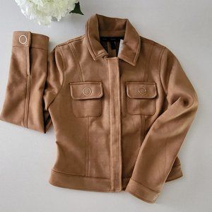 WHBM Cropped Suede Jacket